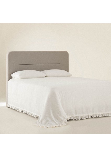 Alessa Çift Kişilik Pike Takımı %100 Organik Pamuk Jakarlı Krem 220X240 cm