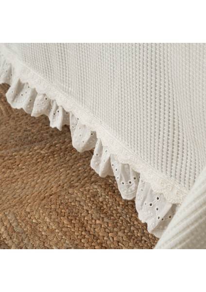 Alessa Çift Kişilik Pike Takımı %100 Organik Pamuk Jakarlı Krem 220X240 cm fırsatları