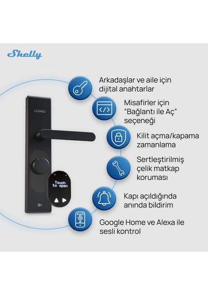 Touch Akıllı Kapı Kilidi Siyah Edition fırsatları