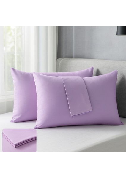 Mor Yastık Kılıfı Pamuk Kumaş Kapaklı (2 Adet) 50 x 70 cm fiyatları