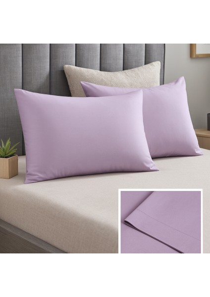 Mor Yastık Kılıfı Pamuk Kumaş Kapaklı (2 Adet) 50 x 70 cm indirimleri
