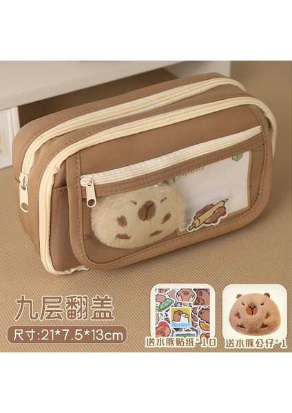 Kapi Bara Kalem Kutusu Büyük Kapasiteli Kalem Kutusu Çok Fonksiyonlu Kırtasiye Kutusu Dokuz Katmanlı Kalem Kutusu (Yurt Dışından)