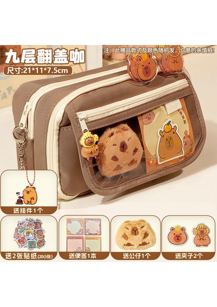 Kapi Bara Kalem Kutusu Büyük Kapasiteli Kalem Kutusu Çok Fonksiyonlu Kırtasiye Kutusu Dokuz Katmanlı Kalem Kutusu (Yurt Dışından)