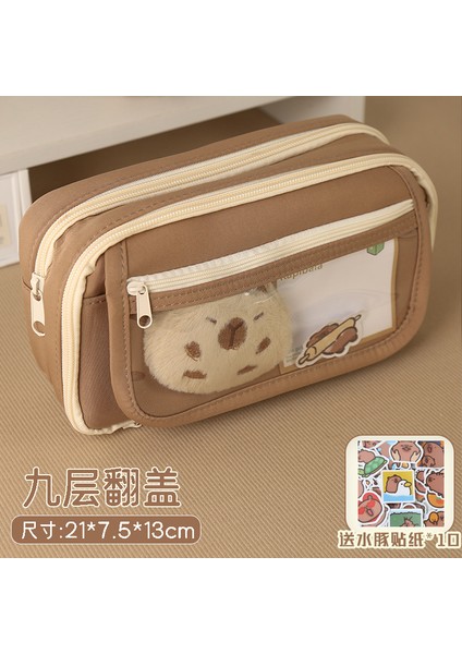 Kapi Bara Kalem Kutusu Büyük Kapasiteli Kalem Kutusu Çok Fonksiyonlu Kırtasiye Kutusu Dokuz Katmanlı Kalem Kutusu (Yurt Dışından)