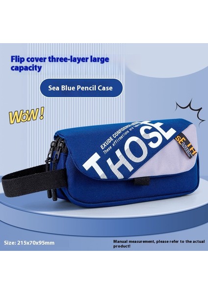 Kırtasiye Çantası Büyük Kapasiteli Çok Katmanlı Retro Kalem Kutusu (Yurt Dışından)