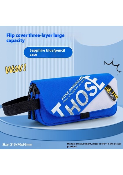 Kırtasiye Çantası Büyük Kapasiteli Çok Katmanlı Retro Kalem Kutusu (Yurt Dışından)