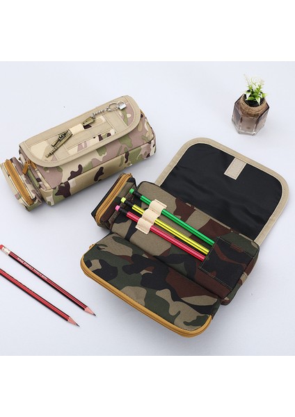 Kamuflaj Kırtasiye Çantası Büyük Kapasiteli Kalem Çantası (Yurt Dışından) modelleri
