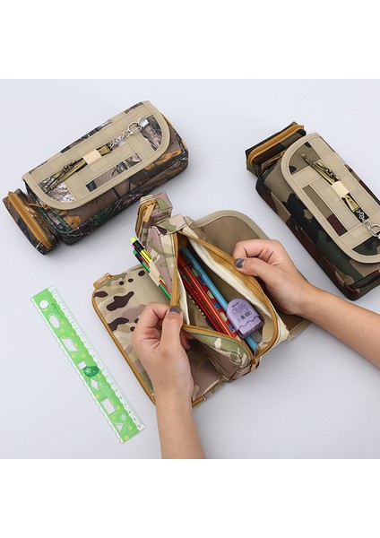 Kamuflaj Kırtasiye Çantası Büyük Kapasiteli Kalem Çantası (Yurt Dışından) fiyatları