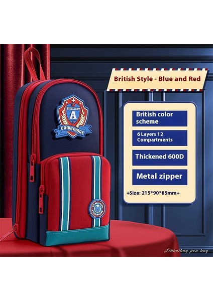 Küçük Okul Çantası Tarzı Kalem Çantası Büyük Kapasiteli Kırtasiye Çantası (Yurt Dışından)