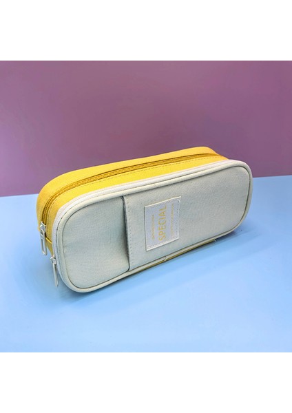 Iki Renkli Kalem Kılıfı Öğrenci Büyük Kapasiteli Kalem Kutusu (Yurt Dışından)
