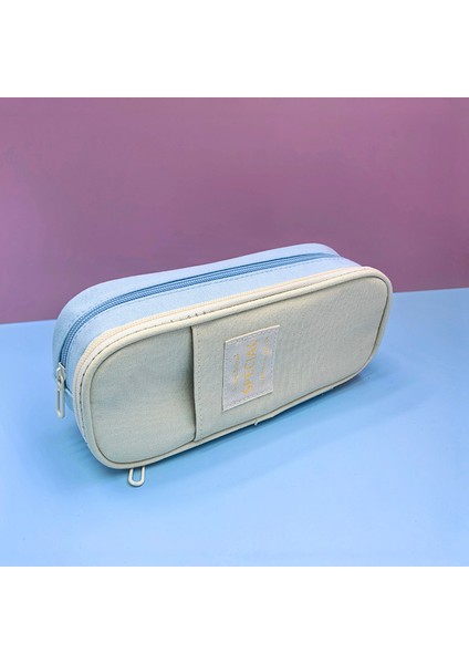 Iki Renkli Kalem Kılıfı Öğrenci Büyük Kapasiteli Kalem Kutusu (Yurt Dışından)