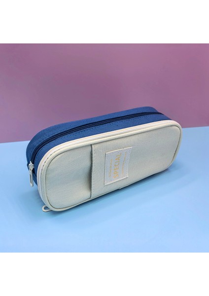 Iki Renkli Kalem Kılıfı Öğrenci Büyük Kapasiteli Kalem Kutusu (Yurt Dışından)