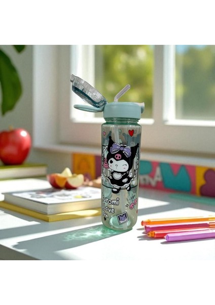 Kuromi Figürlü Sevimli Pipetli Çocuk Suluğu - Okul Matarası 600ML fiyatları