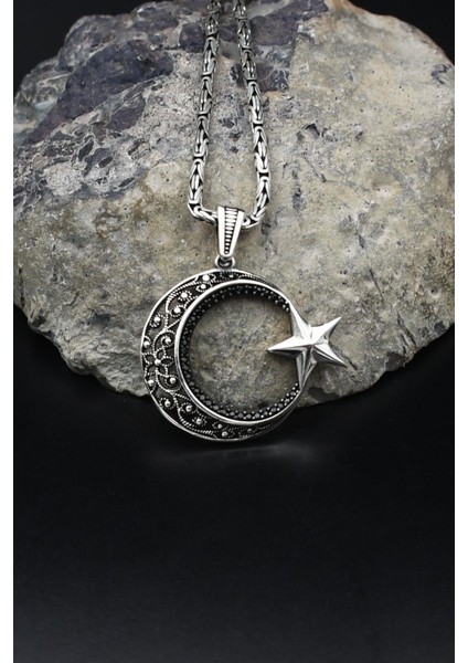 Ay Yıldızlı - Ay Yıldız 925 Ayar Gümüş Kolye Kral Zincir 2mm 902166 modelleri