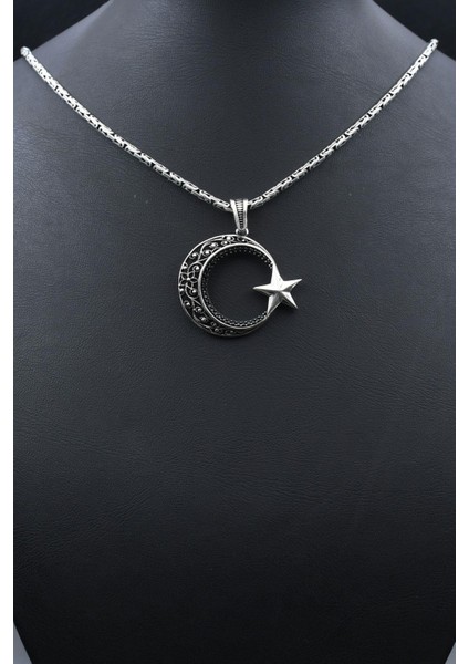 Ay Yıldızlı - Ay Yıldız 925 Ayar Gümüş Kolye Kral Zincir 2mm 902166 indirimleri