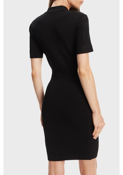 Ss Felicity Slim Fit Mono Yaka Düğme Detaylı Mini Elbise W5YK29Z0130 Bayan Elbise W5YK29 Z0130 Jblk modelleri