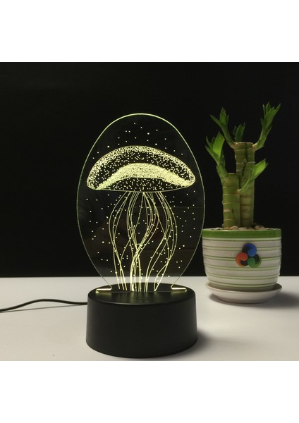 3D Dokunmatik LED Gece Lambası – Pilli & USB Bağlantılı Renk Değiştiren Masaüstü Deniz Anası Şekilli fırsatları