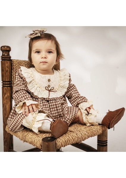 Ekose Dantel Yaka Detaylı Astarlı Elbise fiyatları