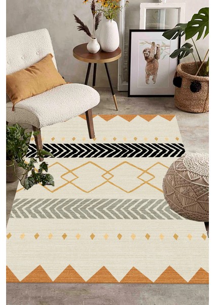 Dijital Kaymaz Yıkanabilir Modern Salon Halısı Mutfak Halısı Koridor Halısı Oval Halı Yolluk DC-4084