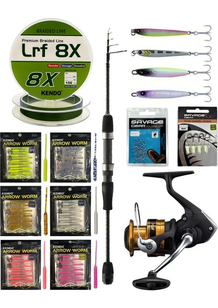 Arrow Worm Lrf Seti Okuma LRF-TELE-706UL 212CM 1-8 gr Lrf Kamışı&shimano Makina Fx 1000 Fc