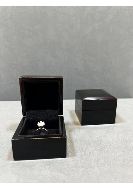 Ahşap Siyah Renk 5x5 cm Tırnaklı Yüzük Kutusu fiyatları