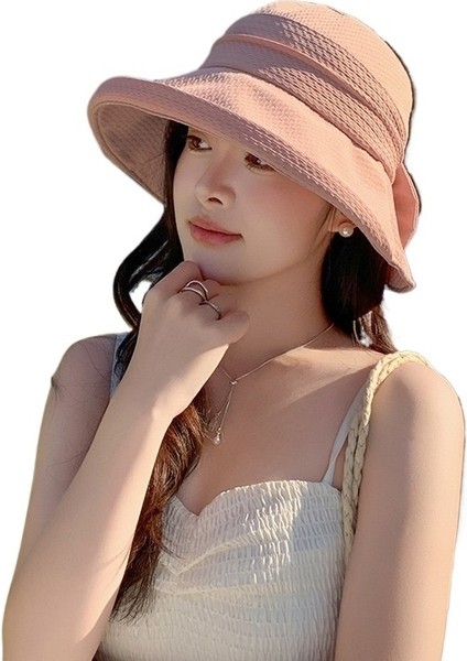 Balıkçı Şapkası Yaz Serin Tüm Uyumlu Kore Tarzı Nefes Alabilen Büyük Siperlik Açık Hava Günlük Işe Gidip Gelme Moda Hafif Lüks Güneş Şapkası Kadınlar Için (Yurt Dışından)