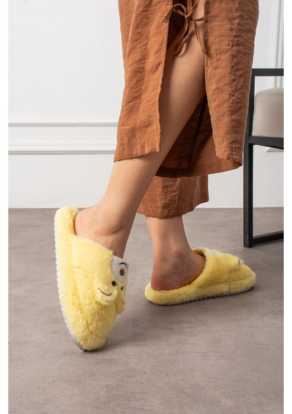 Kadın Ev Terliği Ayıcık Figürlü Peluş Ev Terliği Ses Yapmaz Taban Sıcak Şık Tasarım fiyatları