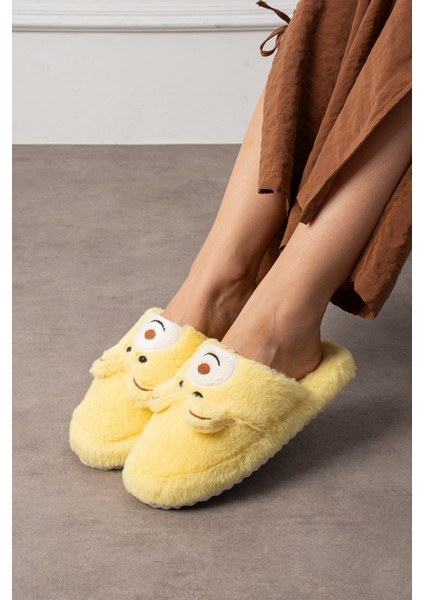 Kadın Ev Terliği Ayıcık Figürlü Peluş Ev Terliği Ses Yapmaz Taban Sıcak Şık Tasarım modelleri