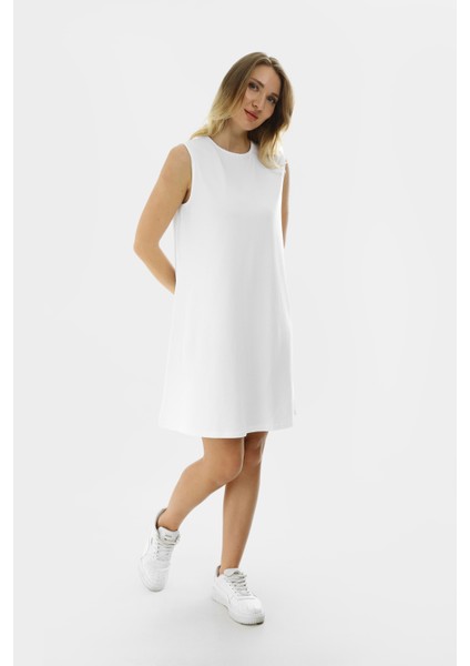 Kolsuz Basic Penye Mini Elbise 2028 - Penye Tunik