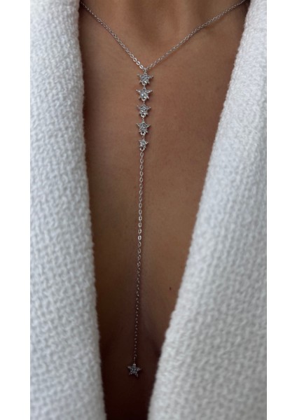 Çelik Yıldız Y Kolye