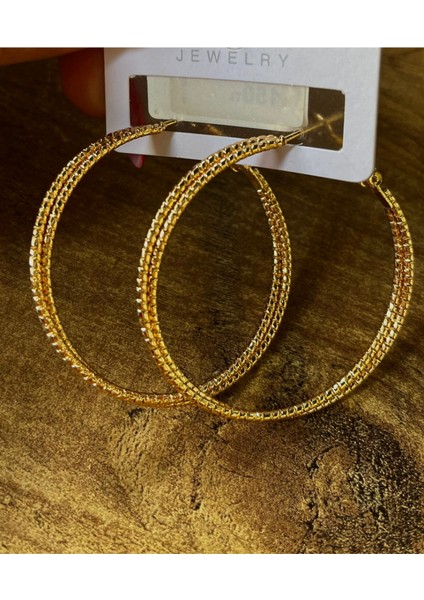 Lüks Figürlü Bronz Renk Halka Küpe modelleri