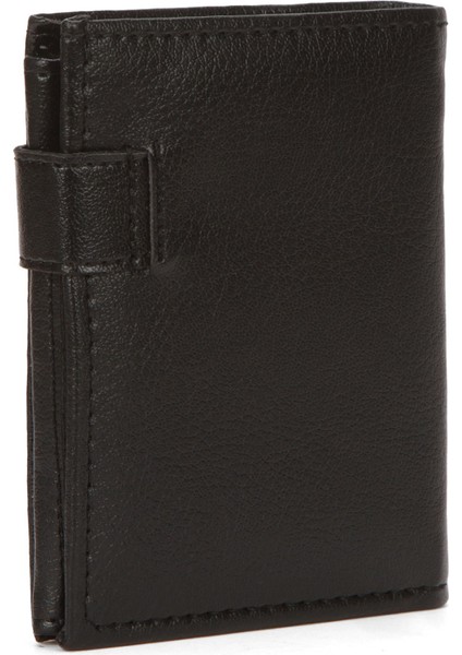 Erkek Deri Bozuk Para Hazneli Kartlık Cüzdan (10X12CM) newpolo179 – Siyah
