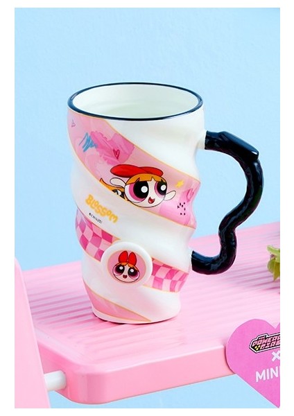 Powerpuff Girls Lisanslı Spiral Seramik Bardak 440ML (Blossom)