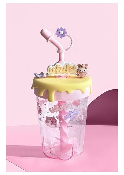 Disney Ufufy Lisanslı Pipetli Bardak (560 Ml) Pembe