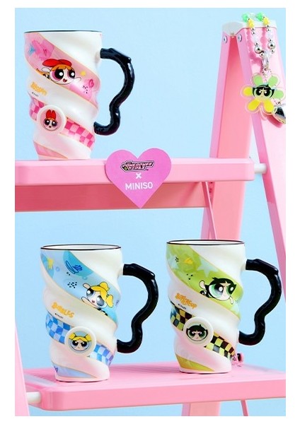 Powerpuff Girls Lisanslı Spiral Seramik Bardak 440ML (Bubbles) modelleri