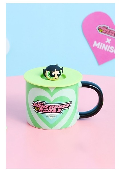 Powerpuff Girls Lisanslı Kapaklı Seramik Bardak 340ML - Buttercup