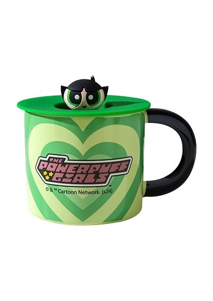 Powerpuff Girls Lisanslı Kapaklı Seramik Bardak 340ML - Buttercup fiyatları