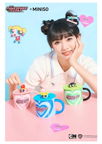 Powerpuff Girls Lisanslı Kapaklı Seramik Bardak 340ML - Buttercup fırsatları