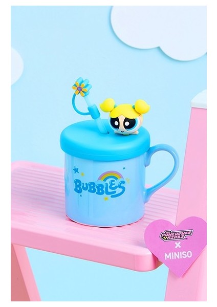 Powerpuff Girls Lisanslı Süslemeli ve Pipetli Seramik Kupa
