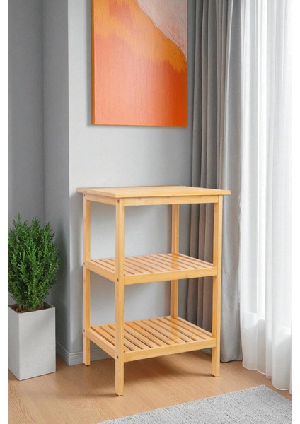 Bambu 3 Raflı Komodin Yan Sehpa Şifonyer Düzenleyici Orta Sehpa DB-0024 fiyatları