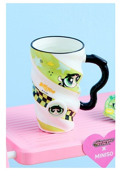 Powerpuff Girls Lisanslı Spiral Seramik Bardak 440ML - Buttercup