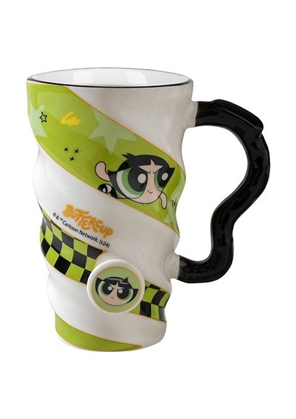 Powerpuff Girls Lisanslı Spiral Seramik Bardak 440ML - Buttercup fiyatları