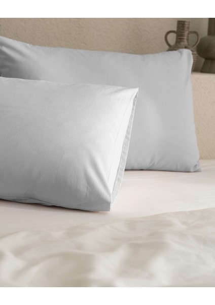 Manon %100 Pamuk Yastık Kılıfı Seti - Gri