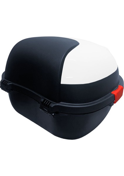 XT11-W 28 Litre Motosiklet Arka Çanta Beyaz Parlak Su Geçirmez ABS Top Case Çift Kilitleme Üniversal fırsatları