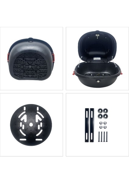 XT11-W 28 Litre Motosiklet Arka Çanta Beyaz Parlak Su Geçirmez ABS Top Case Çift Kilitleme Üniversal