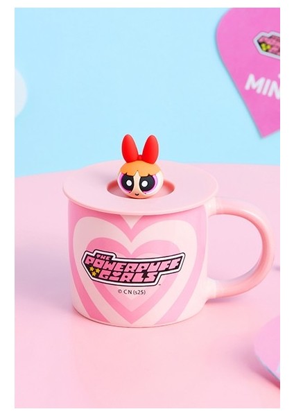 Powerpuff Girls Lisanslı Kapaklı Seramik Bardak 340ML - Blossom