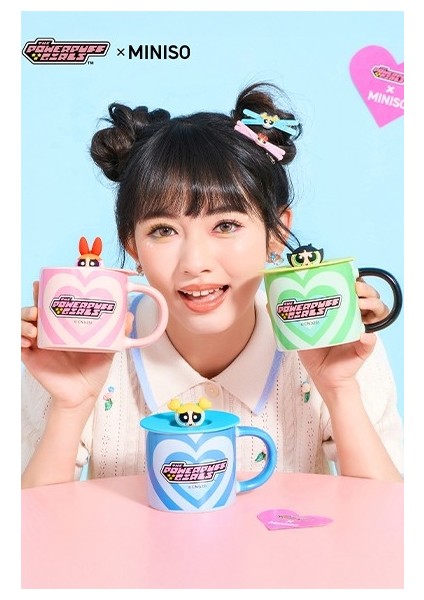 Powerpuff Girls Lisanslı Kapaklı Seramik Bardak 340ML - Blossom modelleri