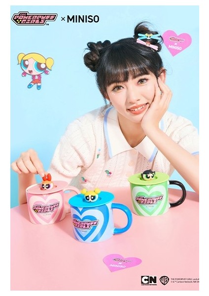 Powerpuff Girls Lisanslı Kapaklı Seramik Bardak 340ML - Blossom fırsatları