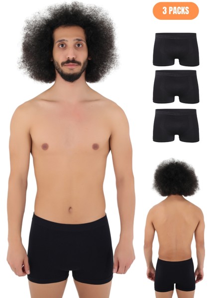 Erkek 3'lü Dikşsiz Mikro Fiber Boxer Seti – Rahat Bel Lastiği Likralı