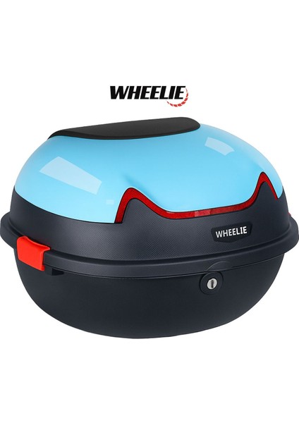 XT11-LB 28 Litre Motosiklet Arka Çanta Açık Mavi Parlak Su Geçirmez ABS Çift Kilitleme Üniversal